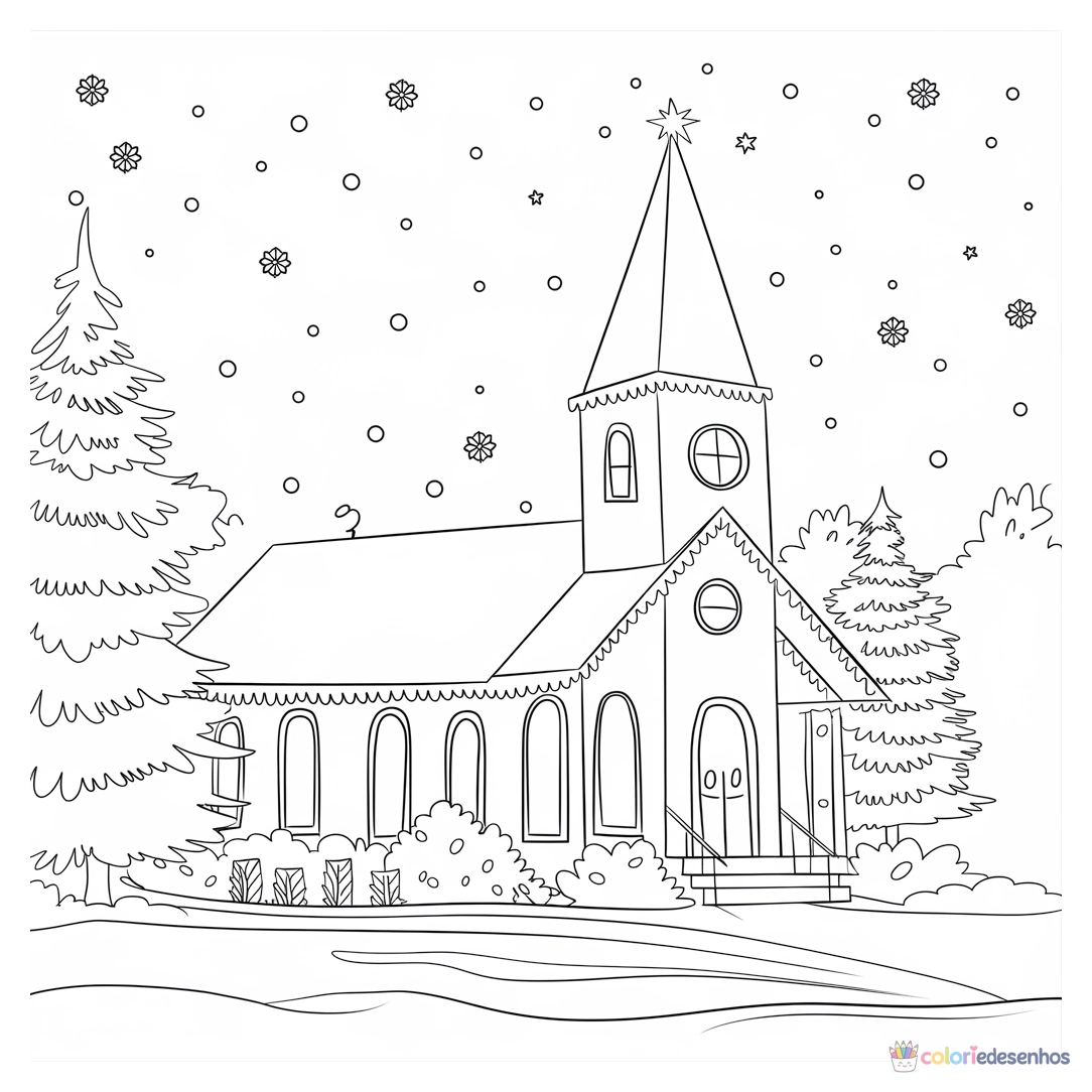 Igreja para colorir