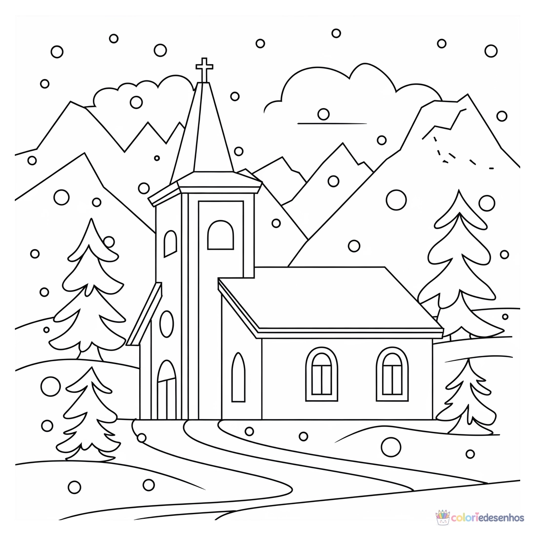 Igreja para colorir