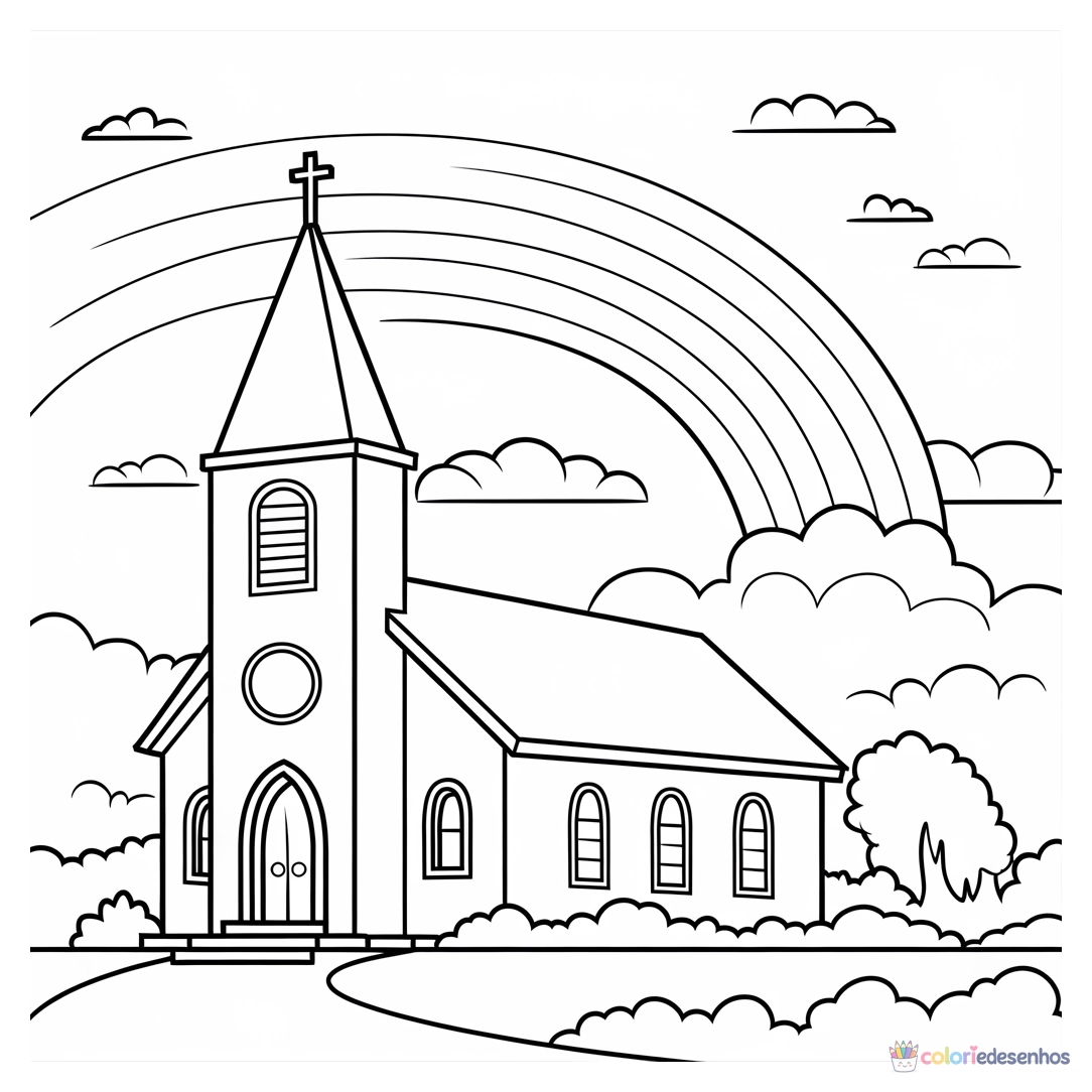 Igreja para colorir