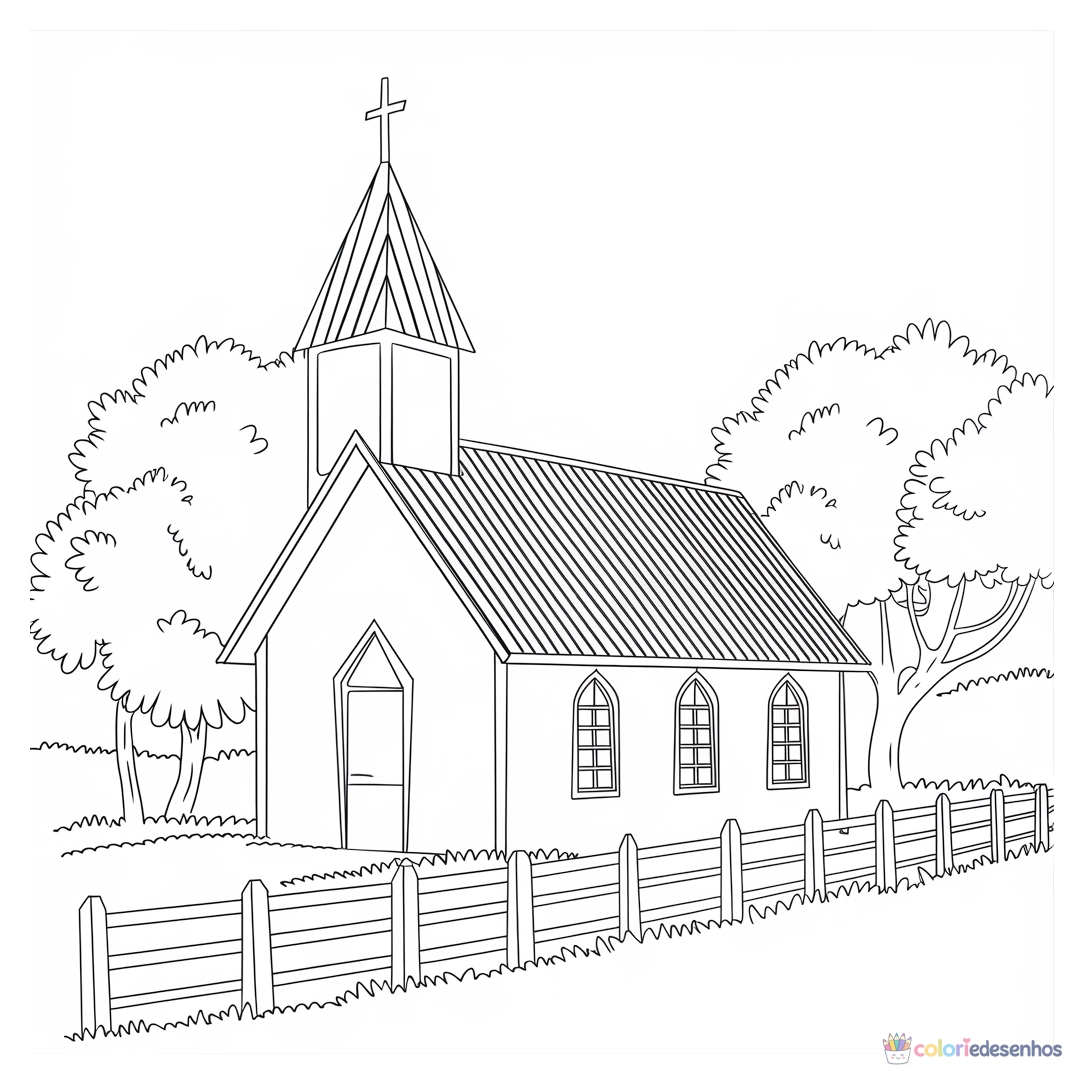 Igreja para colorir