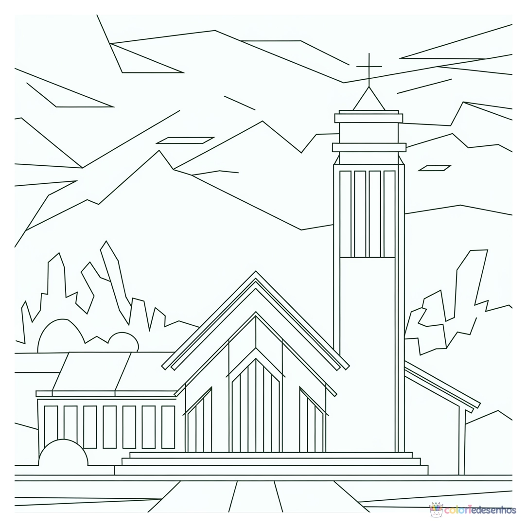 Igreja para colorir
