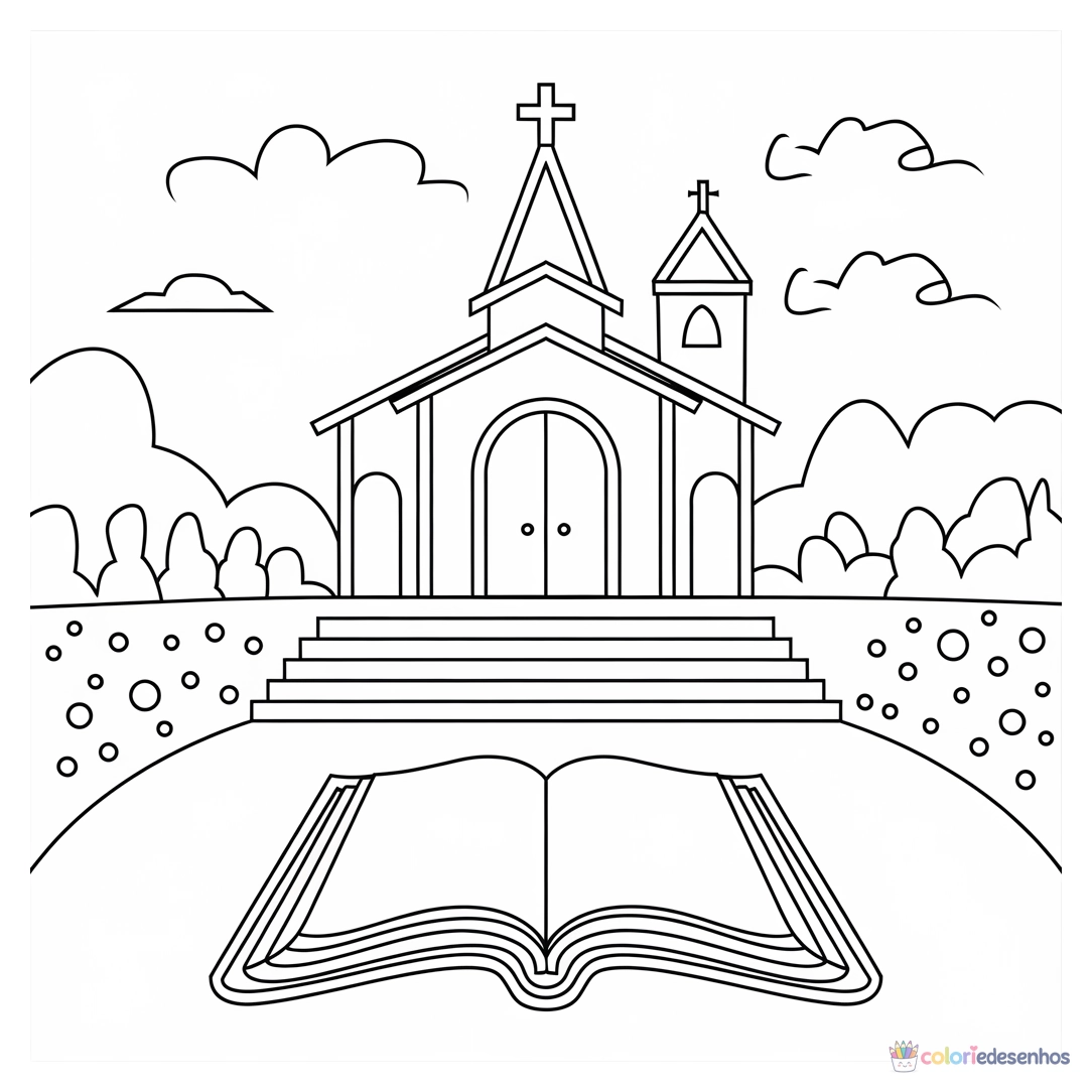 Igreja para colorir