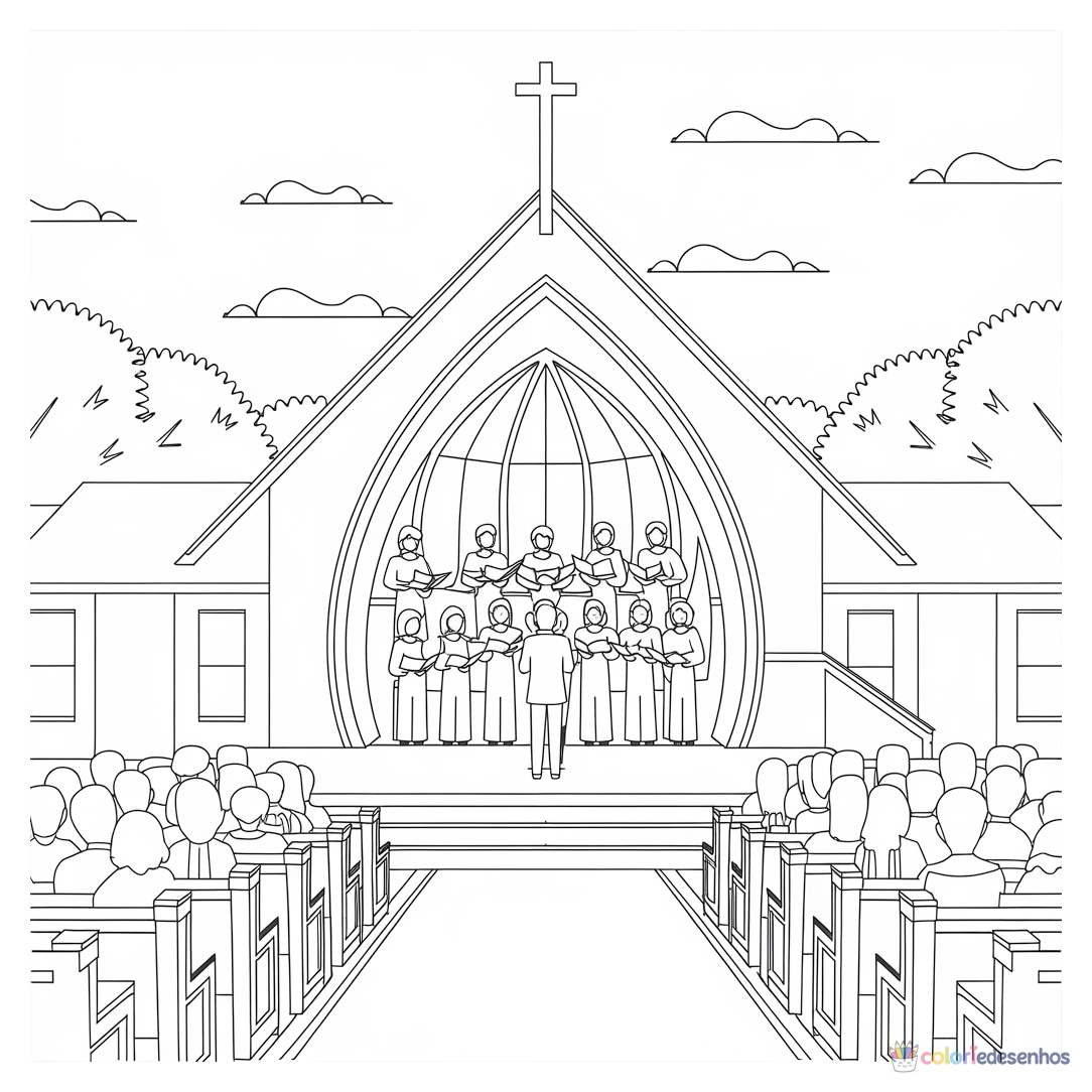 Igreja para colorir