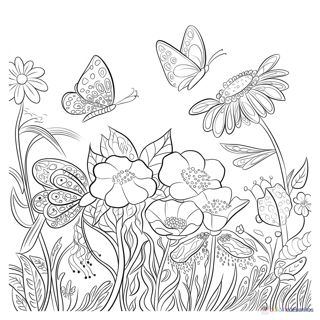 Jardim para colorir