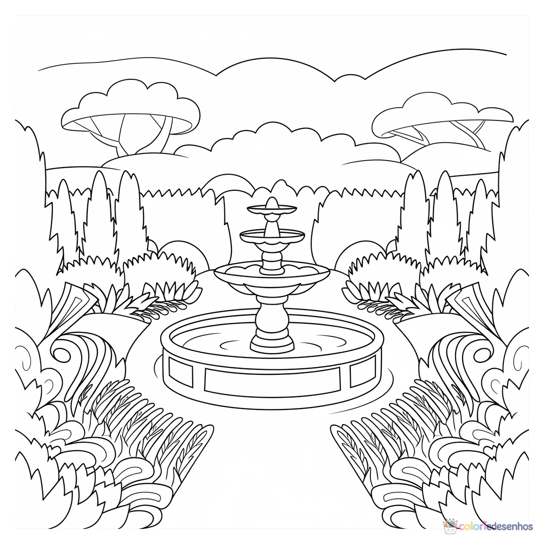 Jardim para colorir