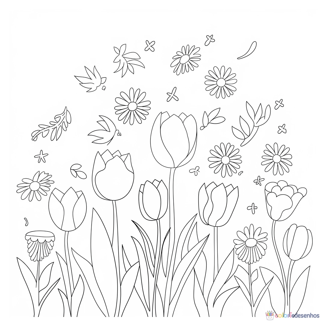 Jardim para colorir