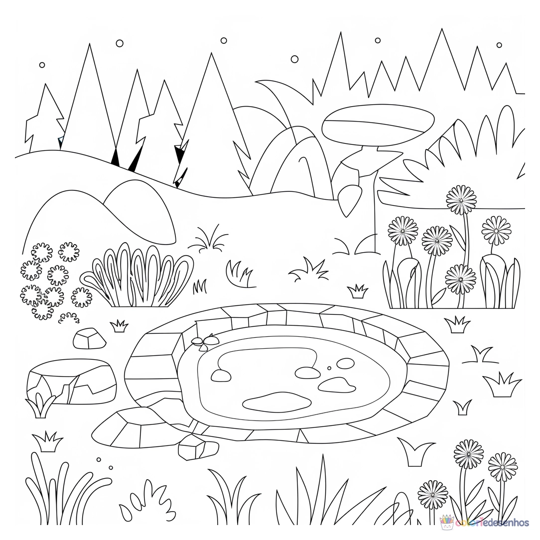 Jardim para colorir