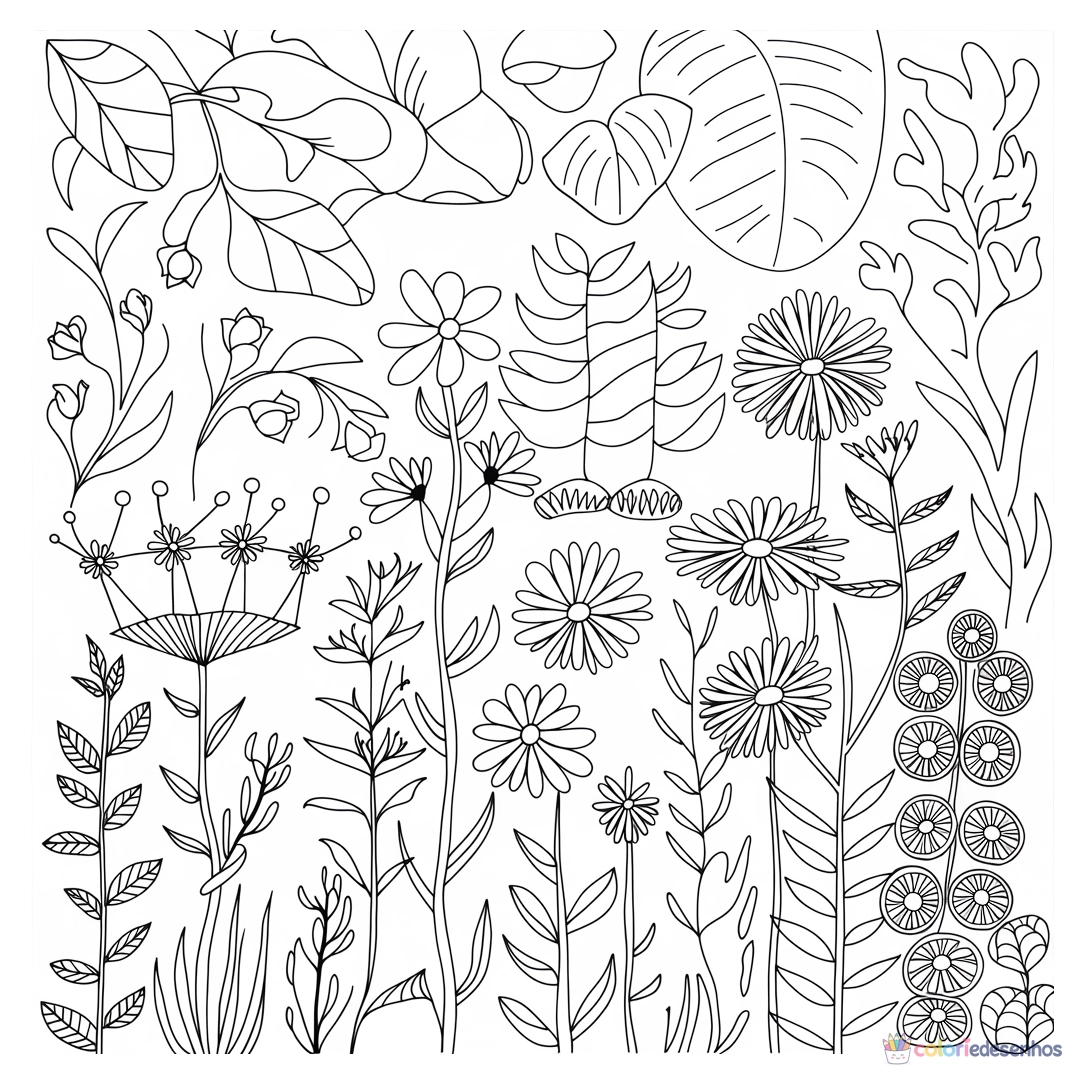 Jardim para colorir