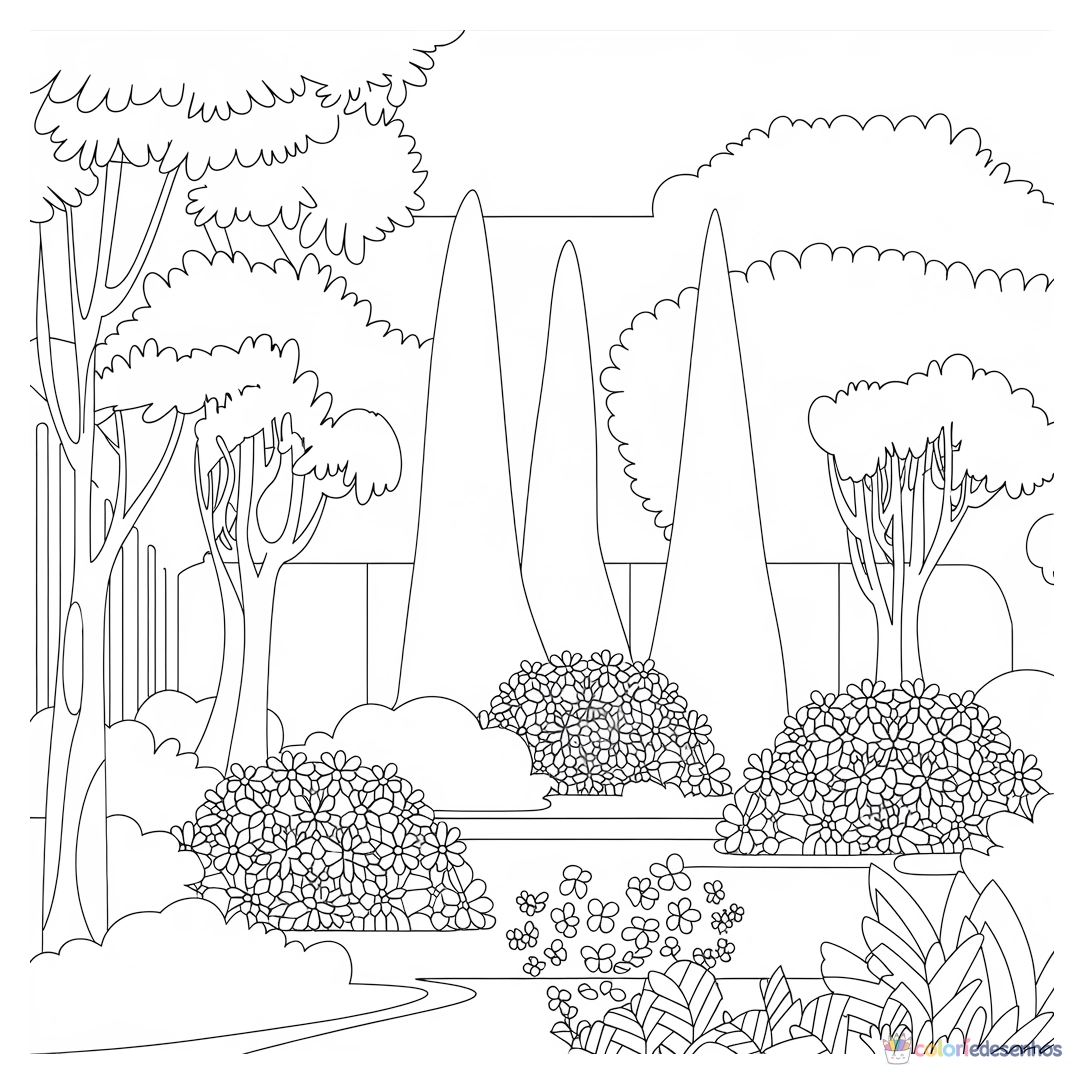 Jardim para colorir