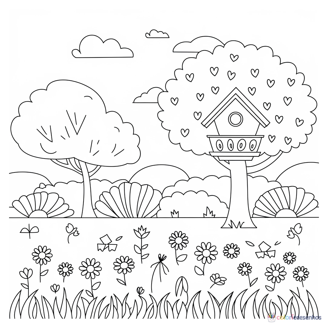 Jardim para colorir