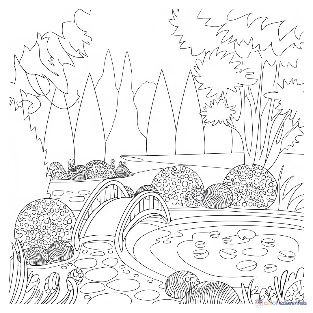 Jardim para colorir