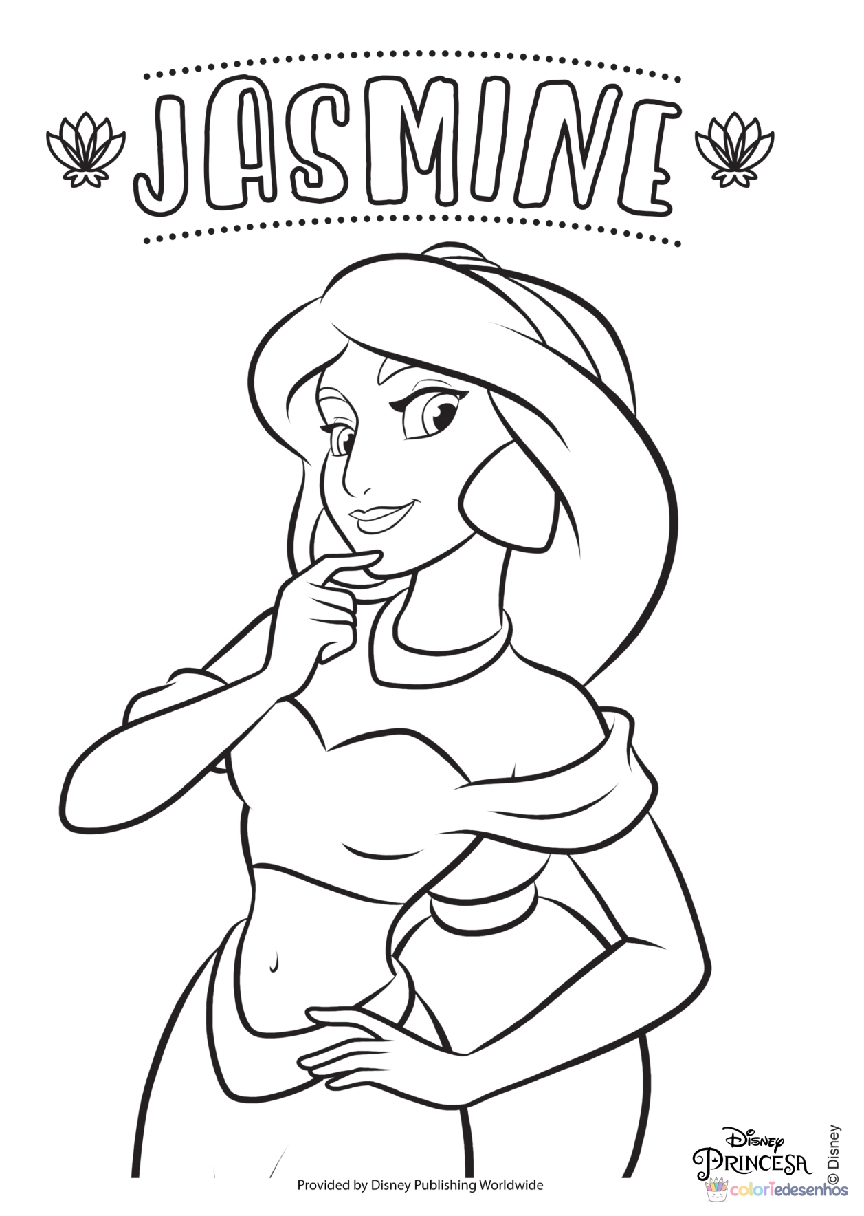 Desenhos de Jasmine para colorir