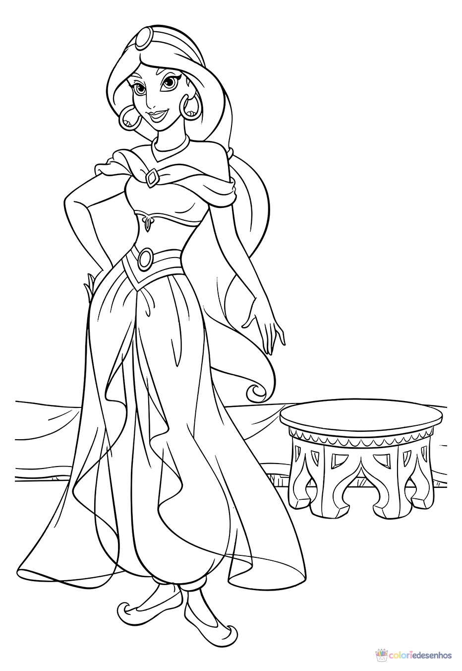 Jasmine para colorir