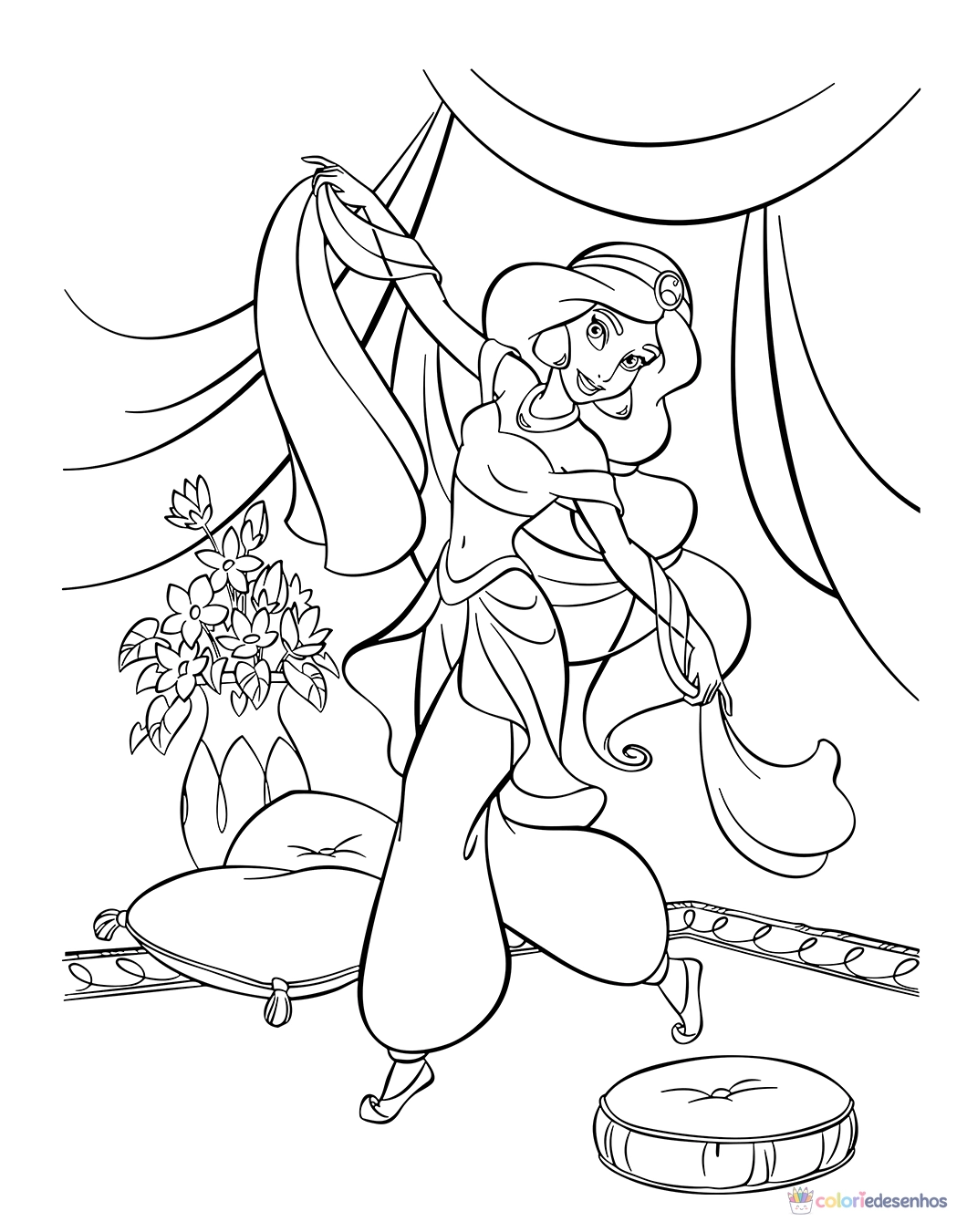 Jasmine para colorir