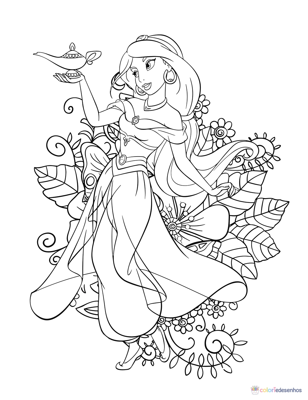 Jasmine para colorir
