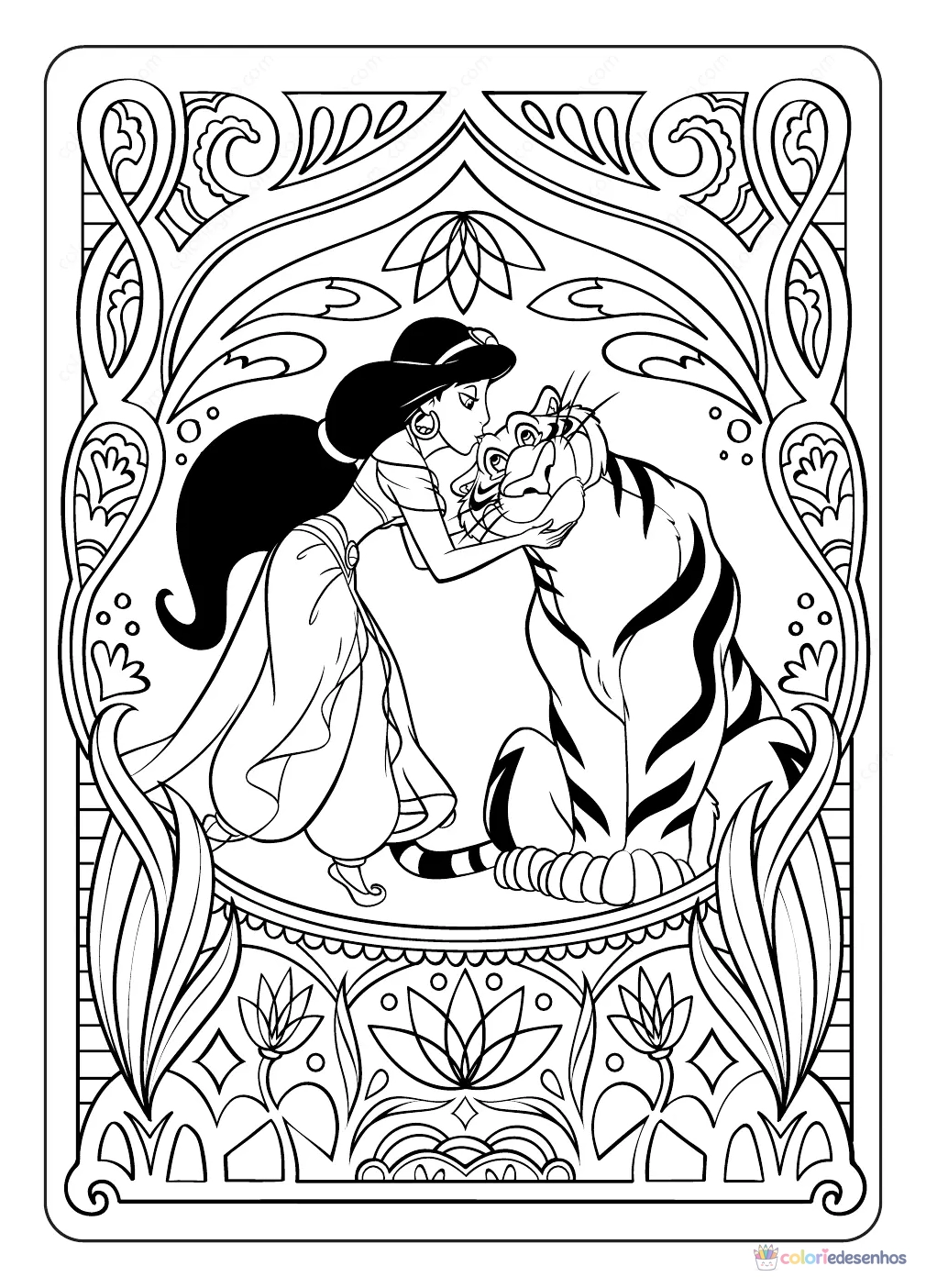 Jasmine para colorir
