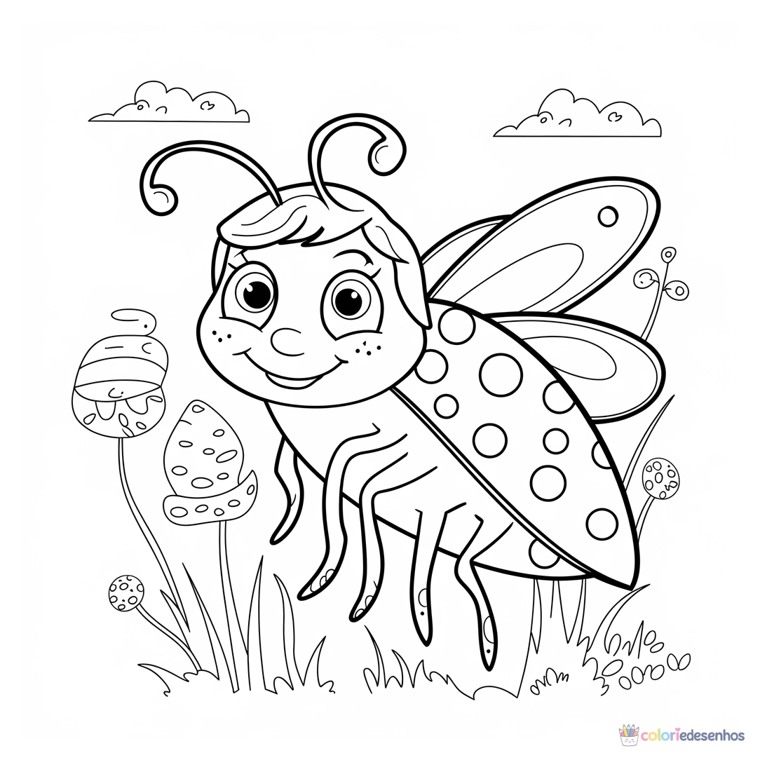 Joaninha para colorir