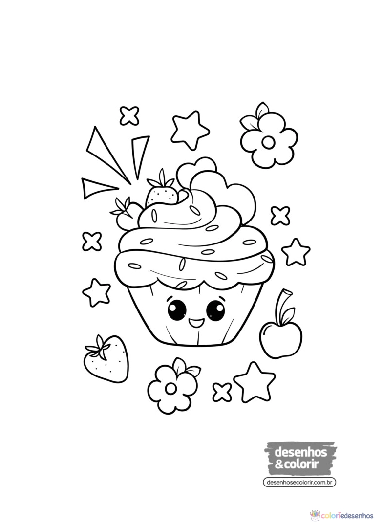Kawaii para colorir