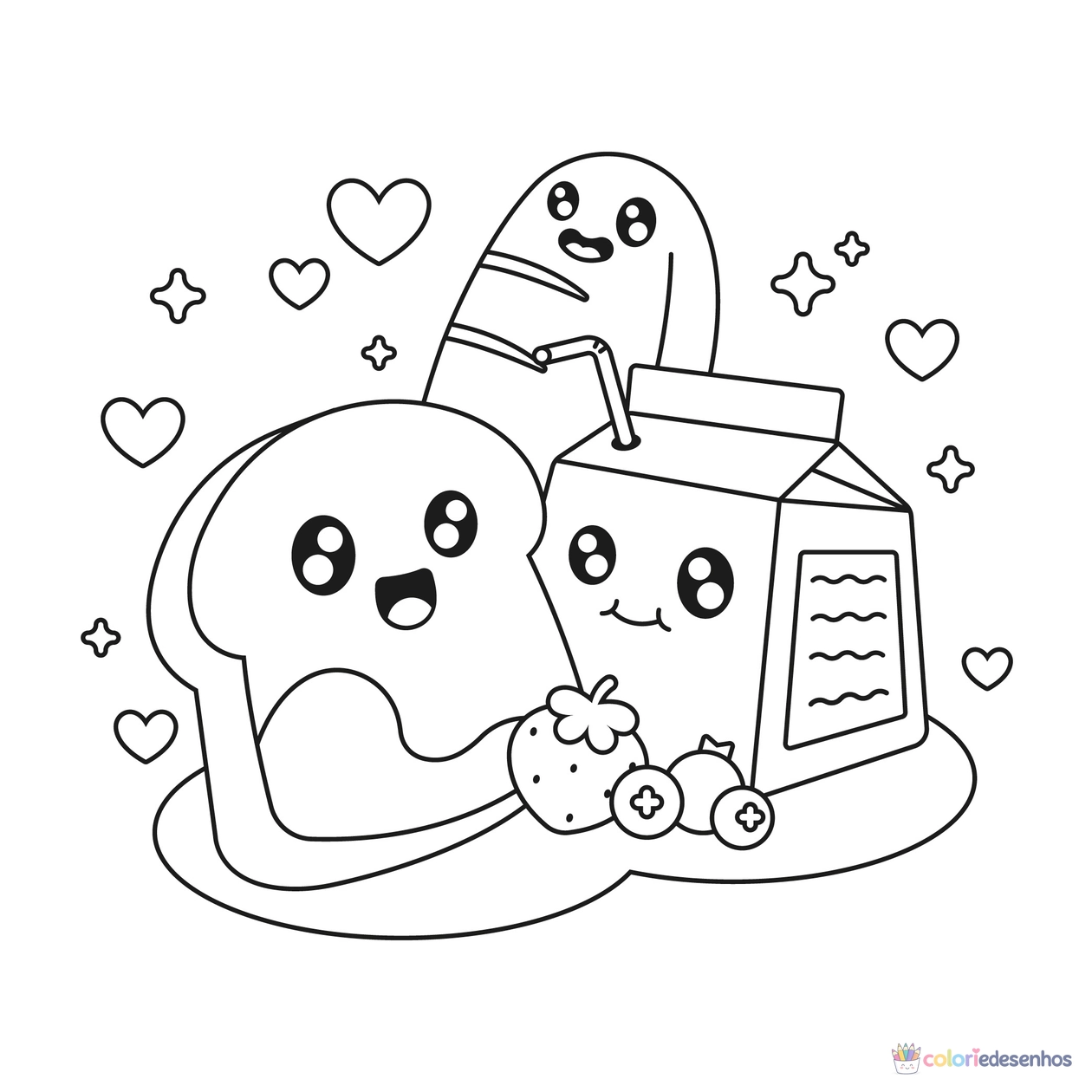 Kawaii para colorir