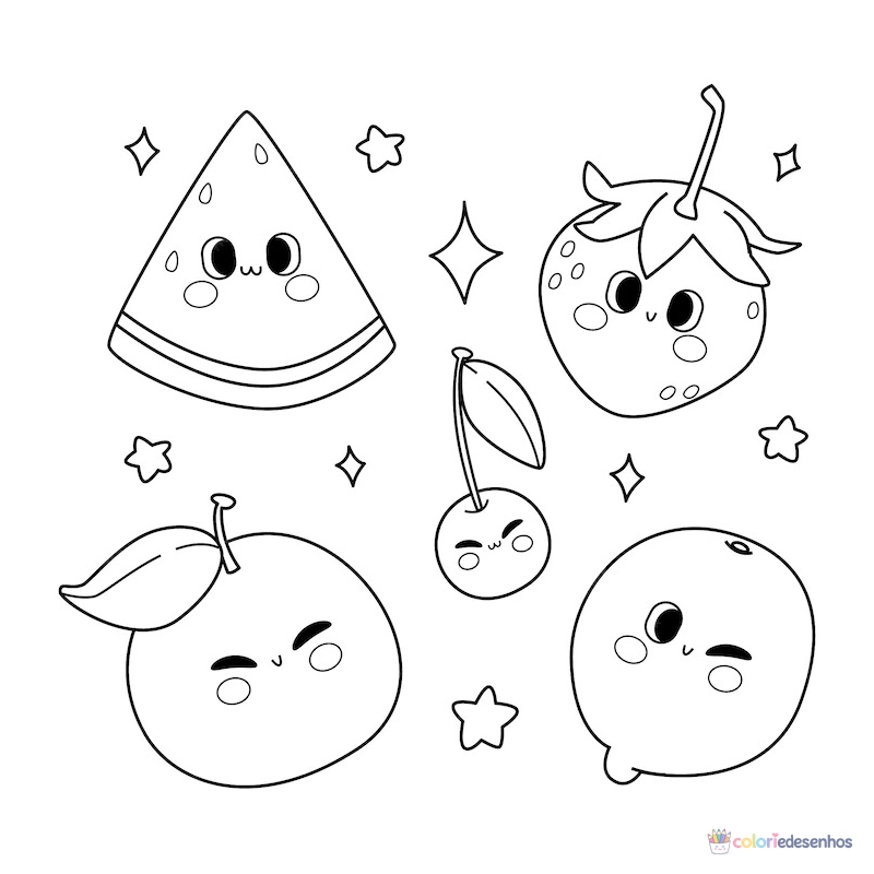 Kawaii para colorir