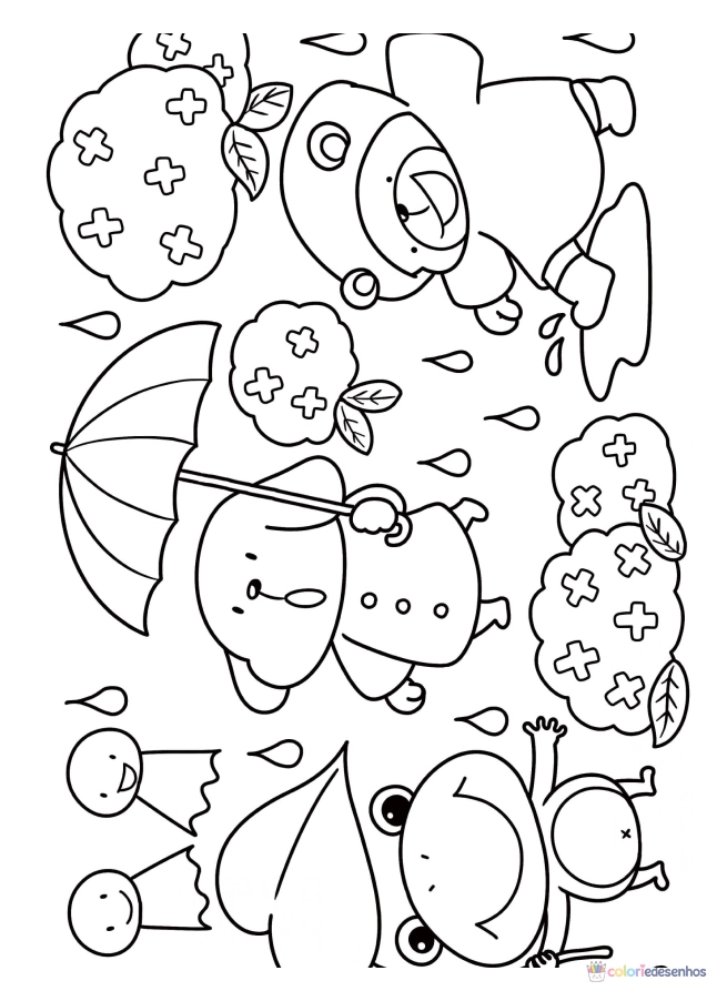 Kawaii para colorir