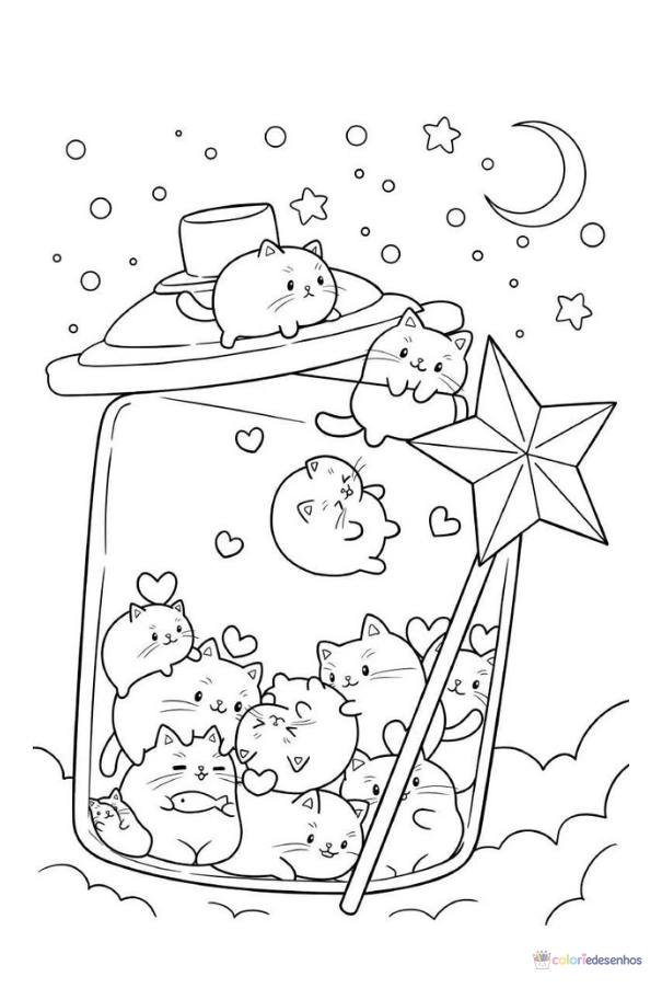 Desenhos Kawaii para imprimir e colorir para colorir