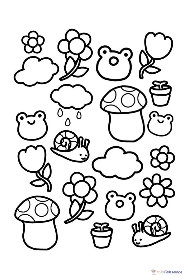 Desenhos Kawaii para imprimir e colorir para colorir