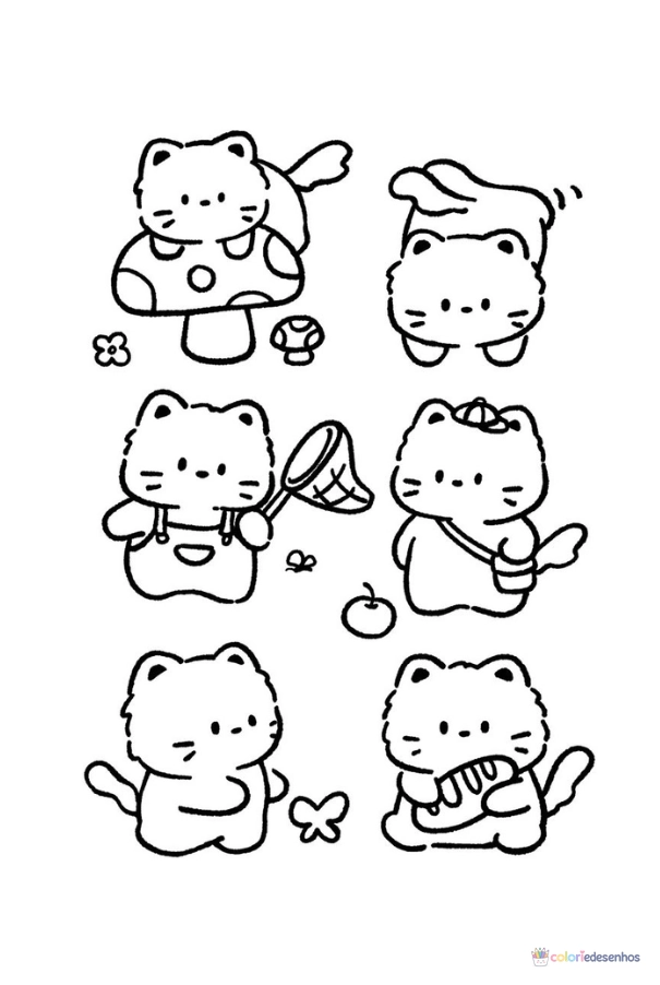 Desenhos Kawaii para imprimir e colorir para colorir