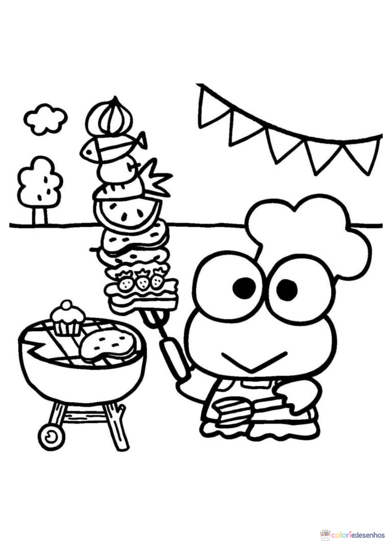 Desenhos de Keroppi para colorir