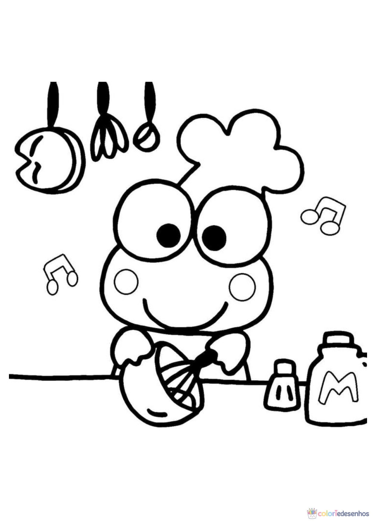Keroppi para imprimir e colorir para colorir