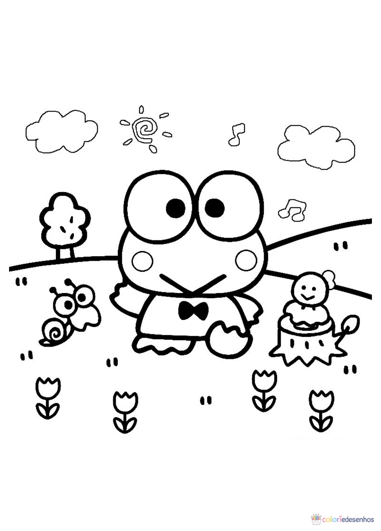 Keroppi para imprimir e colorir para colorir