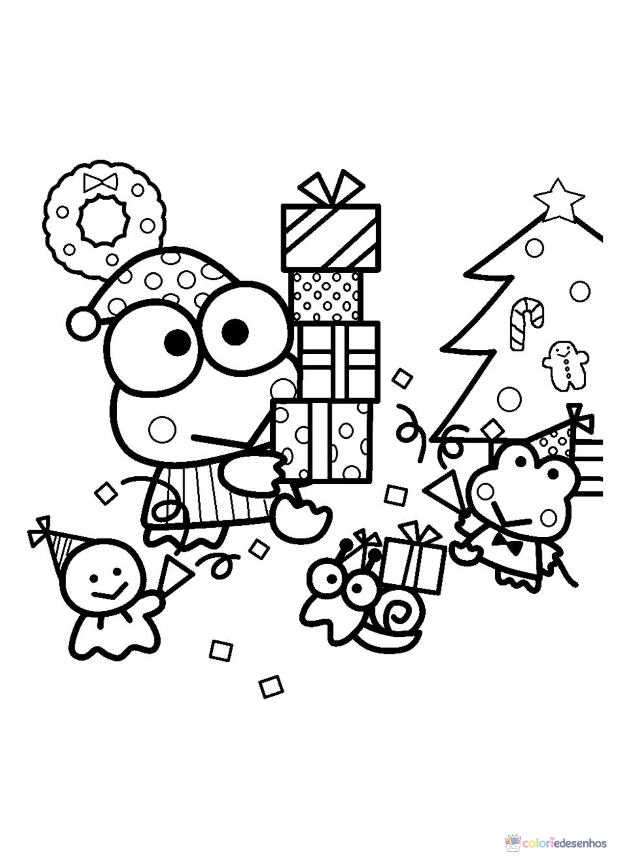 Keroppi para imprimir e colorir para colorir