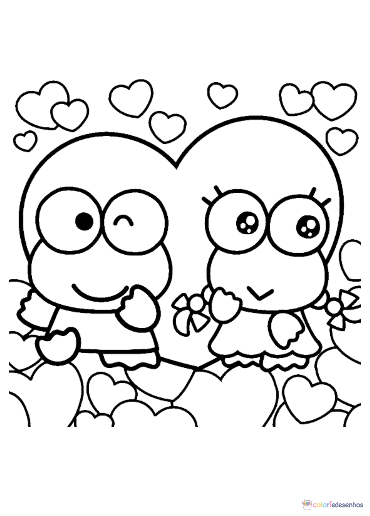 Keroppi para imprimir e colorir para colorir