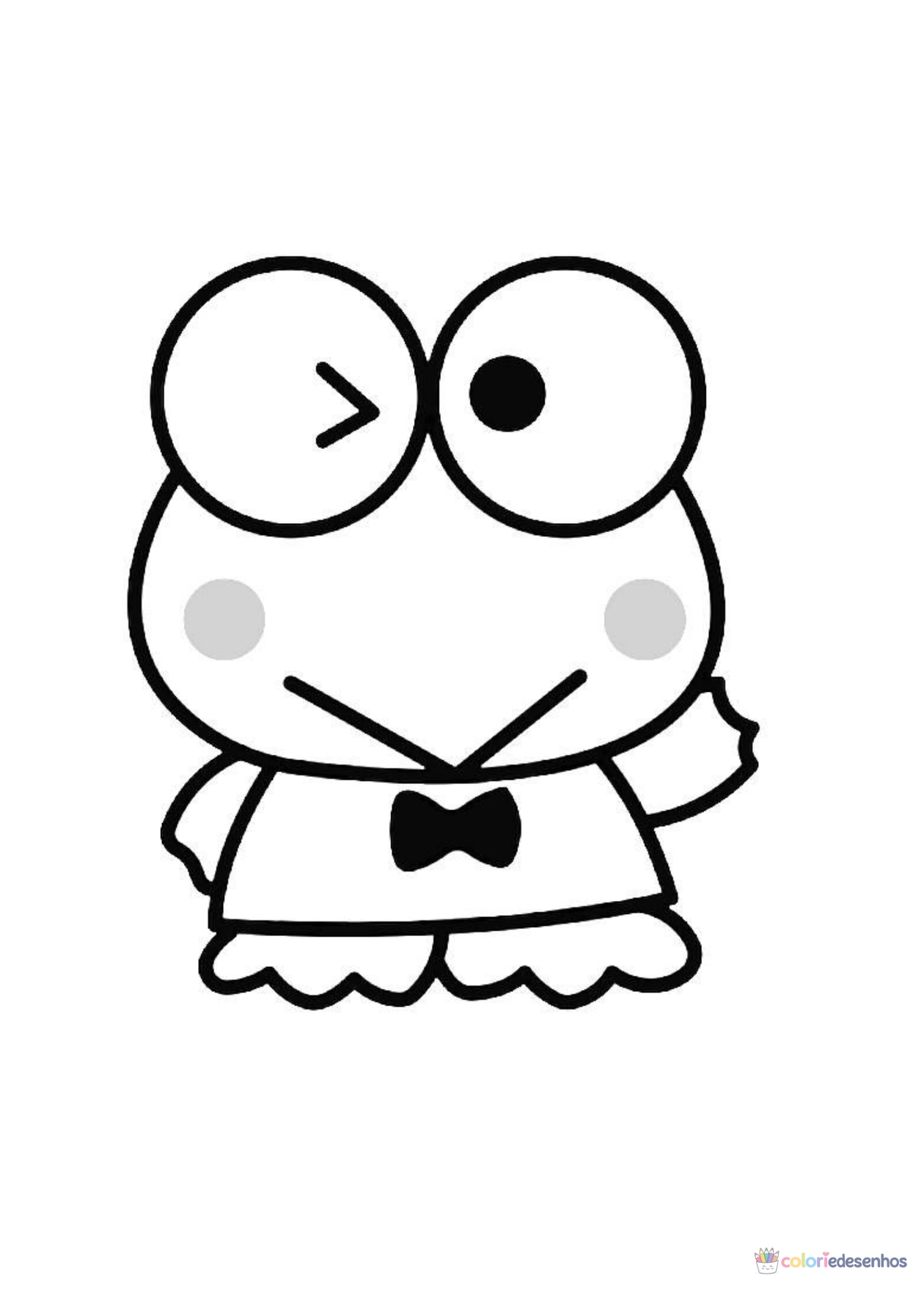 Keroppi para imprimir e colorir para colorir
