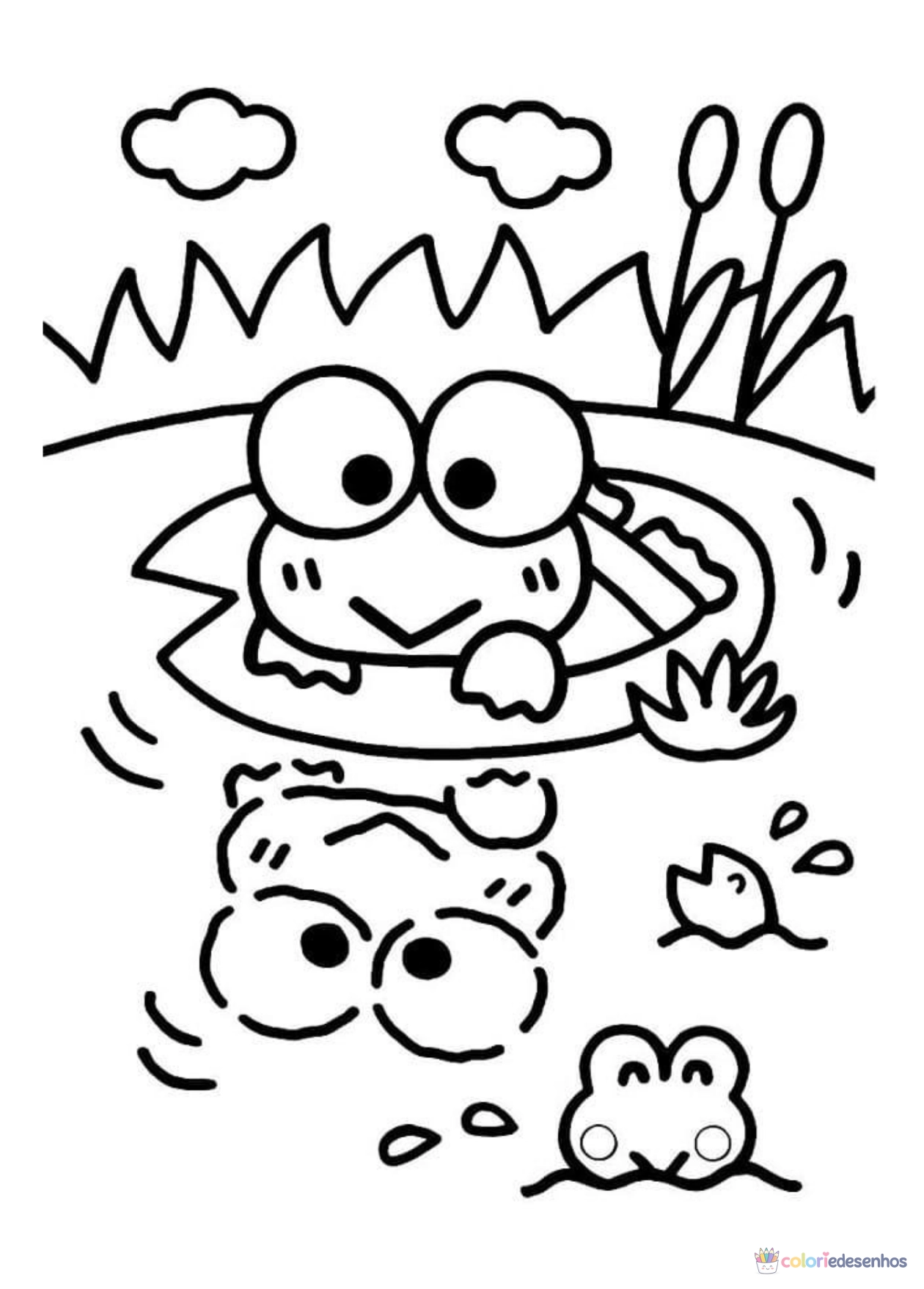 Keroppi para imprimir e colorir para colorir