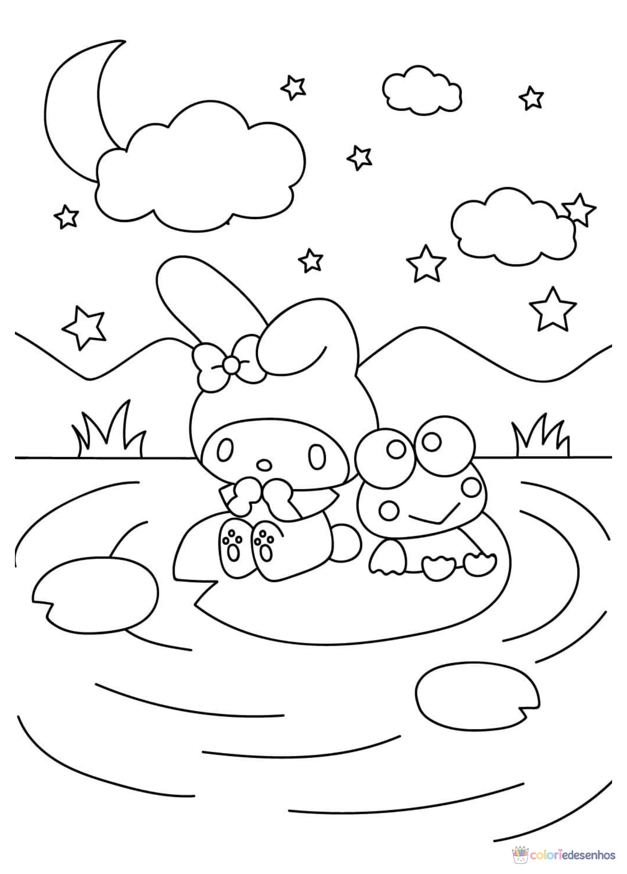 Keroppi para imprimir e colorir para colorir
