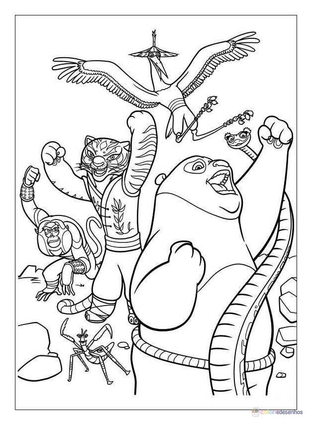 Desenhos de Kung Fu Panda para colorir
