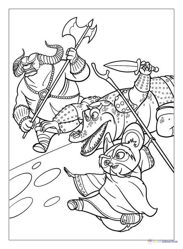 Kung Fu Panda para colorir