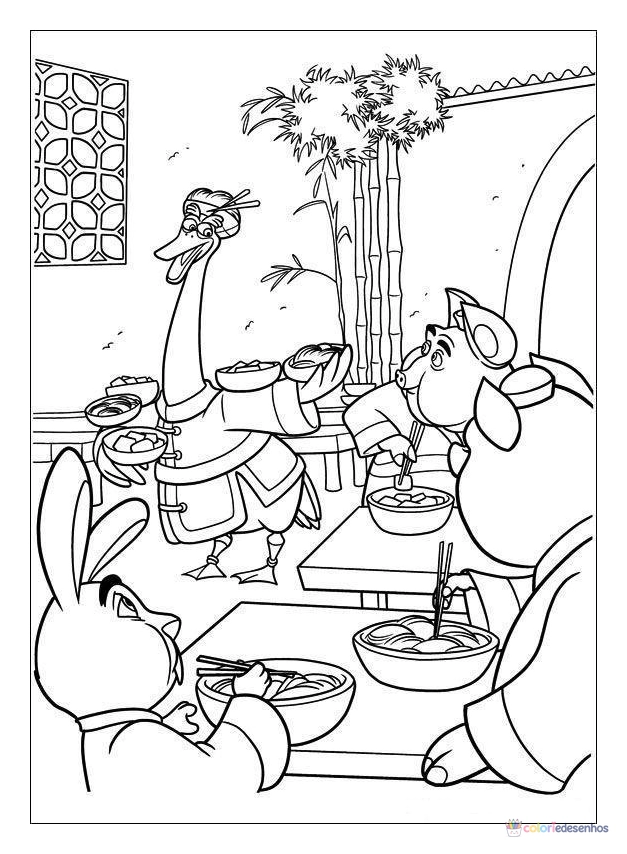 Kung Fu Panda para colorir