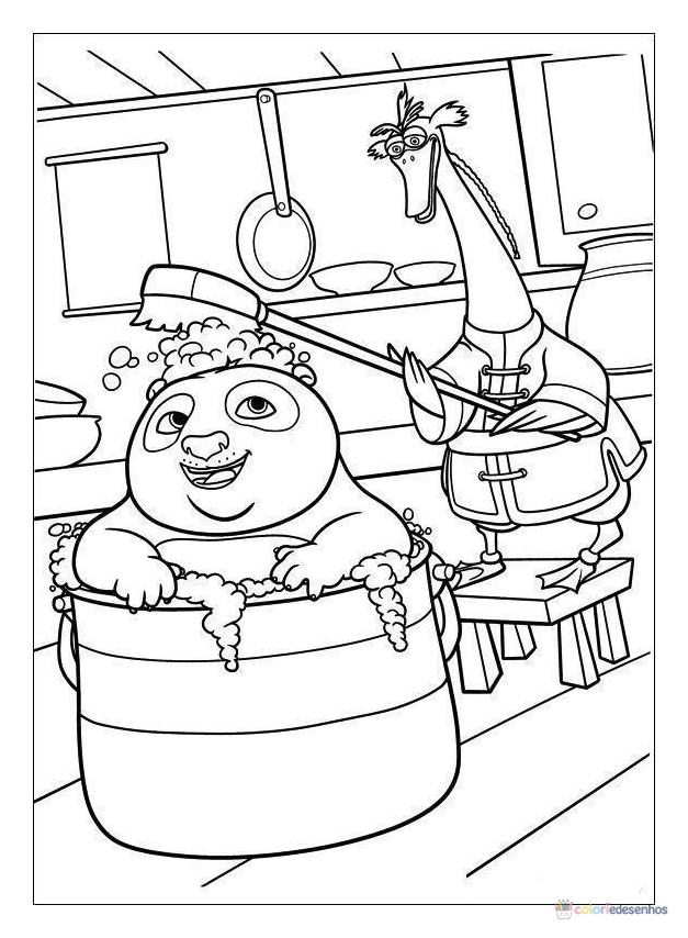 Kung Fu Panda para colorir