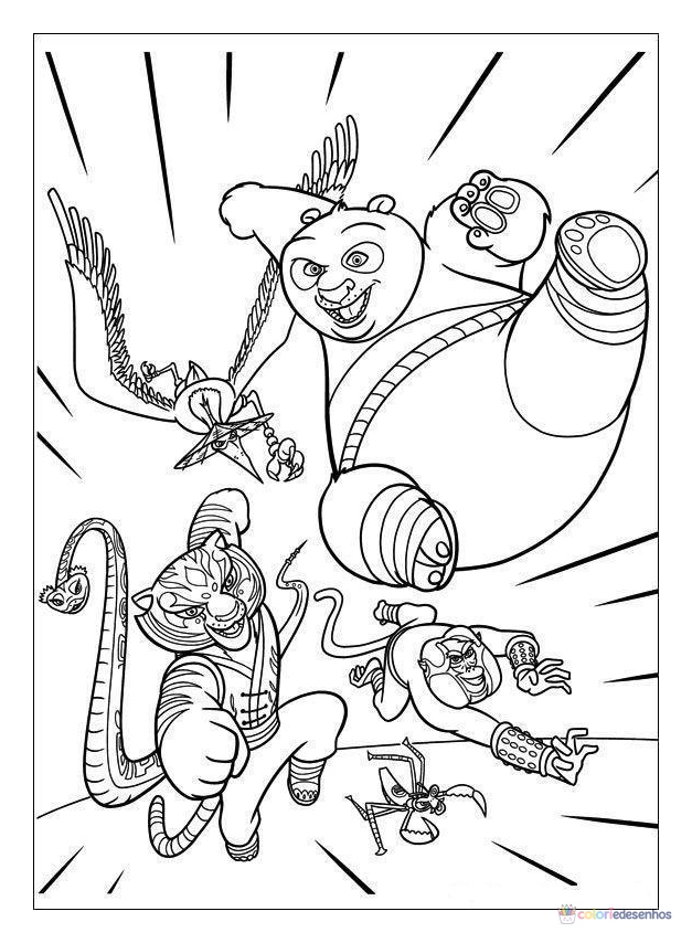 Kung Fu Panda para colorir