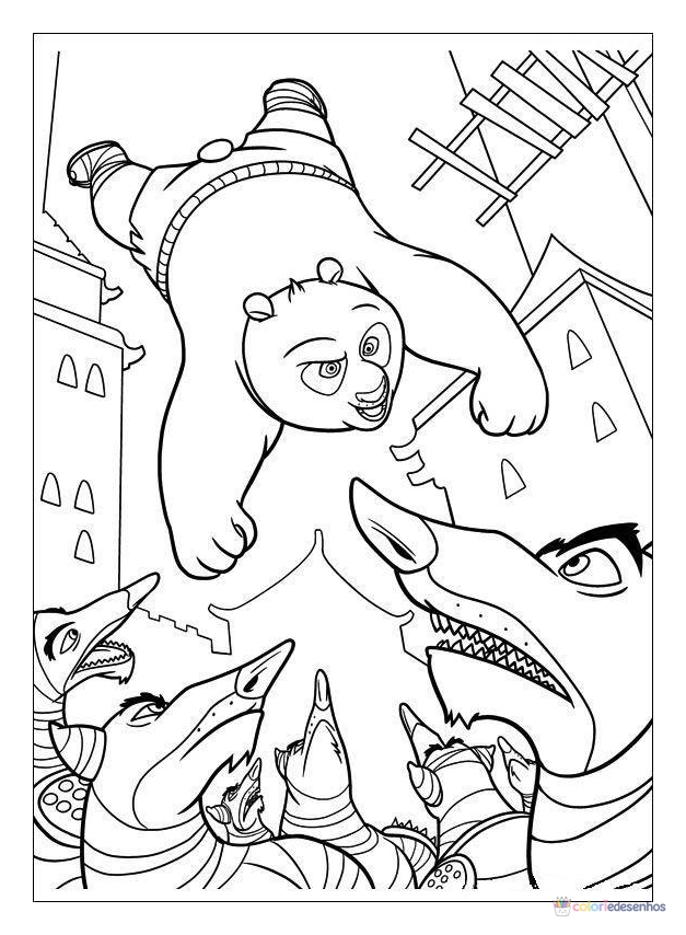 Kung Fu Panda para colorir