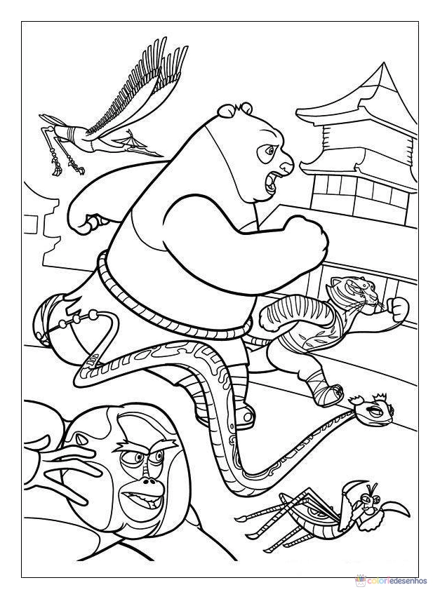 Kung Fu Panda para colorir