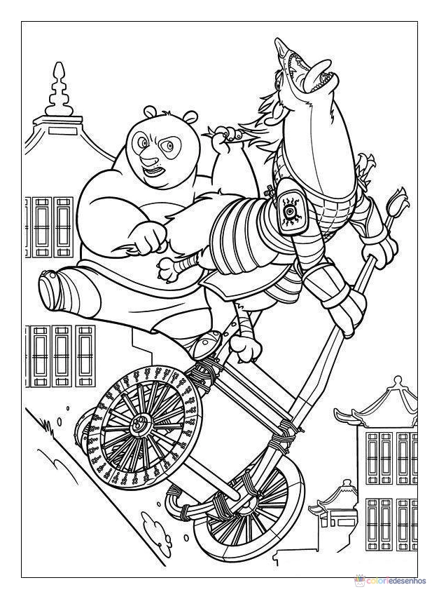 Kung Fu Panda para colorir
