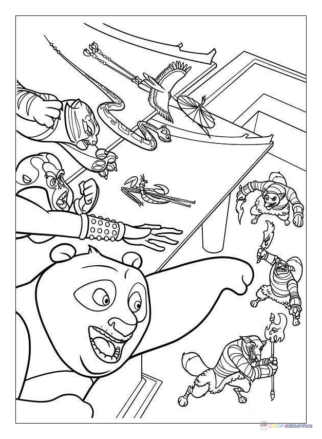 Kung Fu Panda para colorir