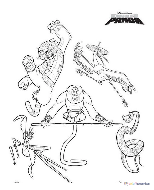 Kung Fu Panda para colorir