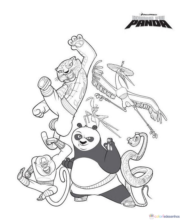 Kung Fu Panda para colorir
