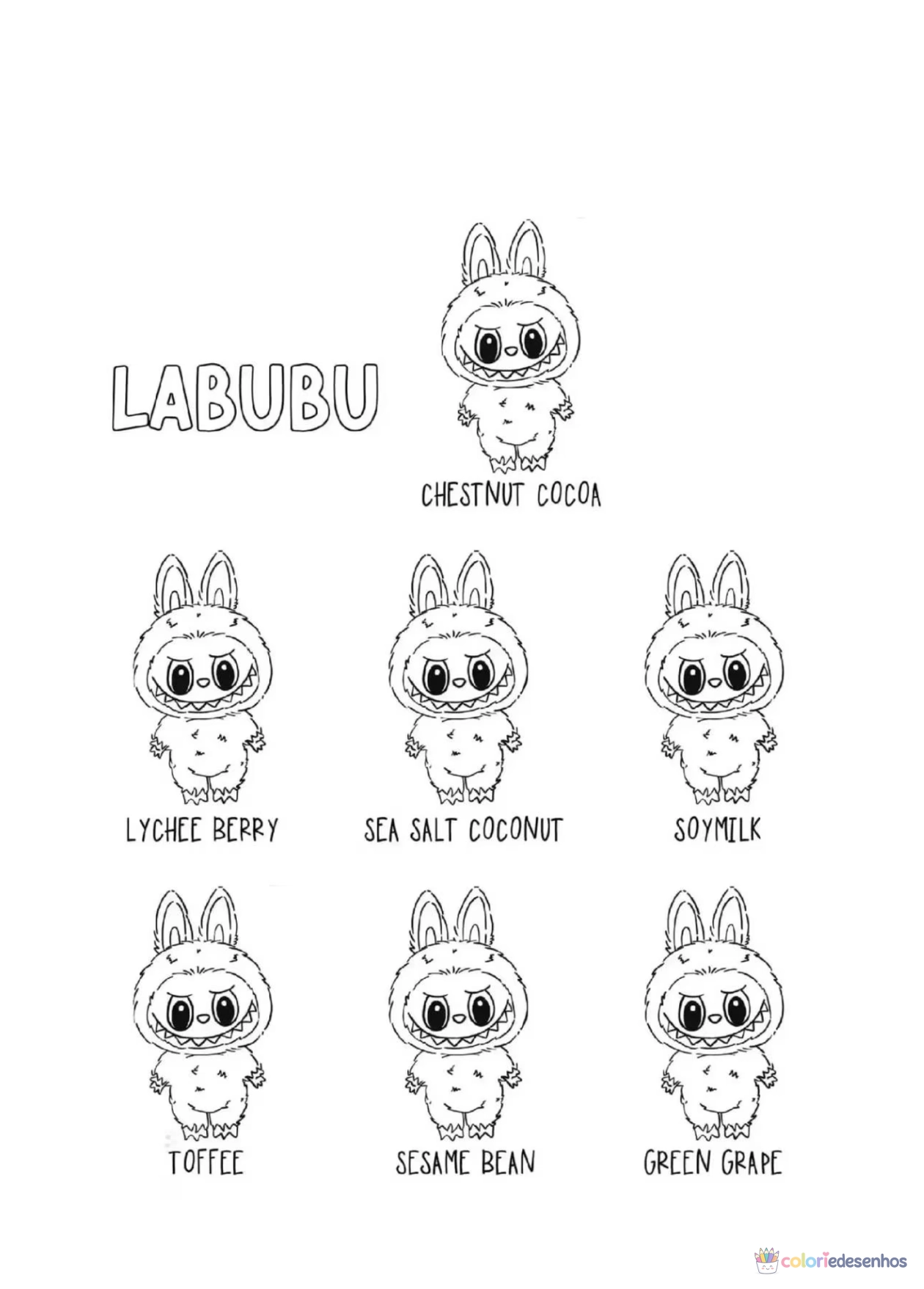Desenhos de Labubu para colorir