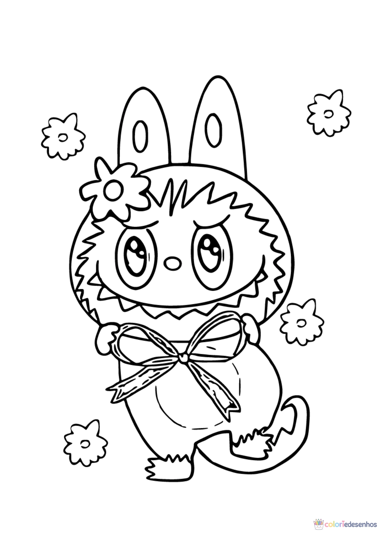 Labubu para imprimir e colorir para colorir