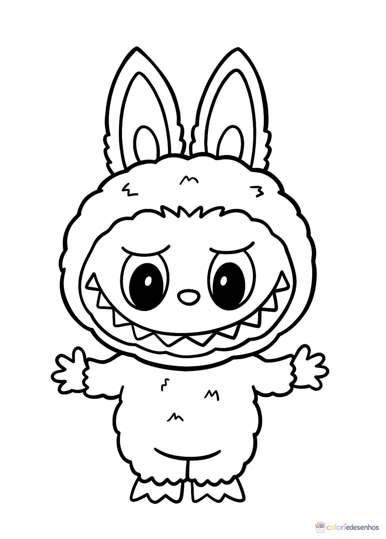 Labubu para imprimir e colorir para colorir